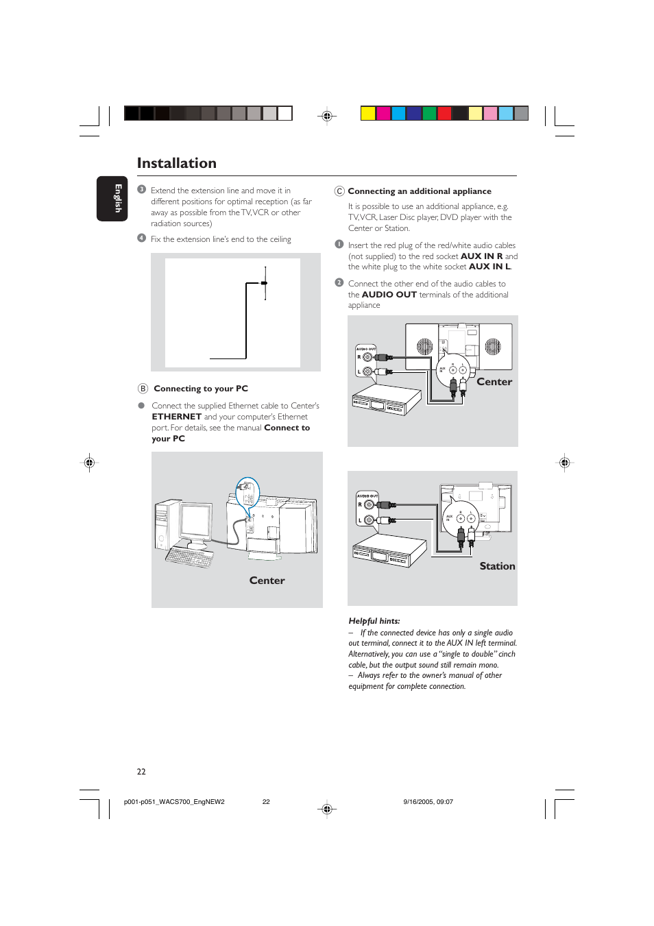 Installation | Philips WACS700-37B User Manual | Page 22 / 51