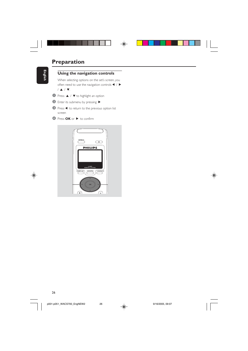 Preparation | Philips WACS700-37B User Manual | Page 26 / 51