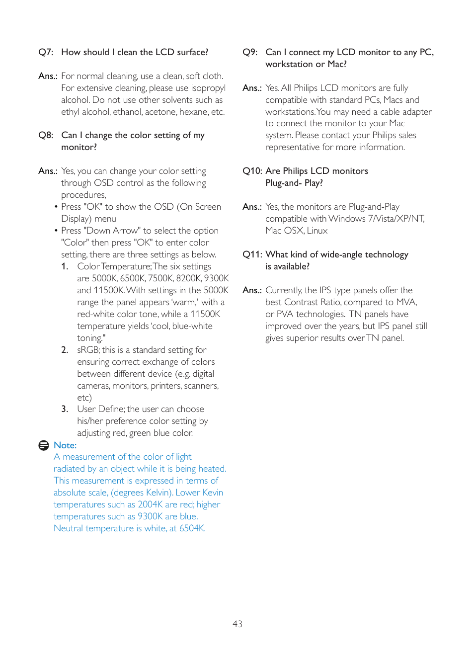 Philips 191E2SB-00 User Manual | Page 45 / 47