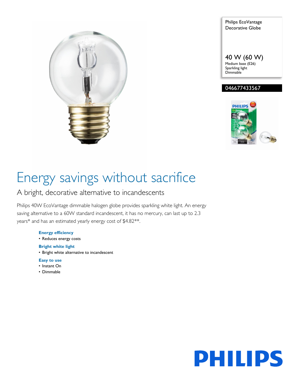 Philips 046677433567 User Manual | 2 pages