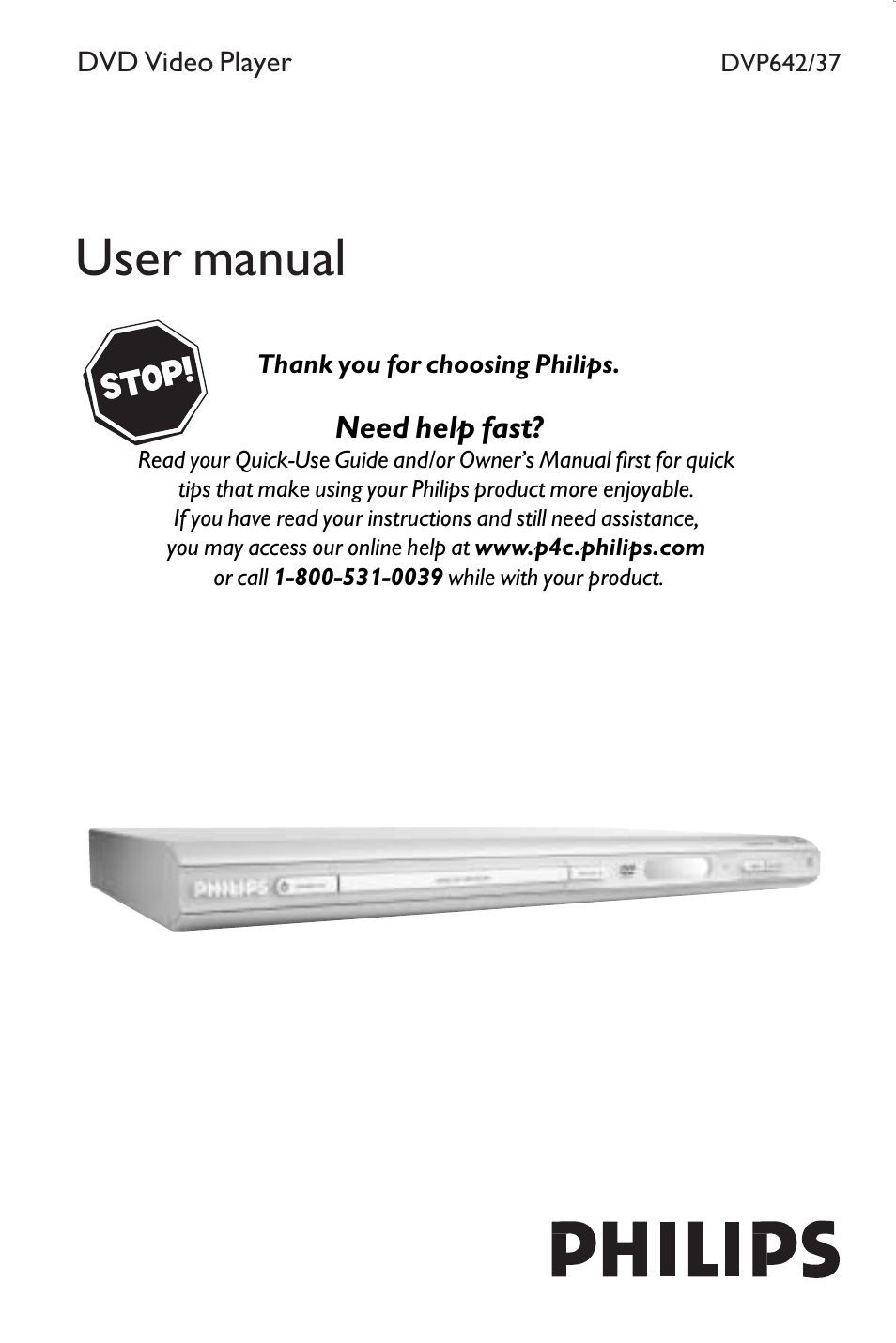 Philips DVP642-37B User Manual | 39 pages