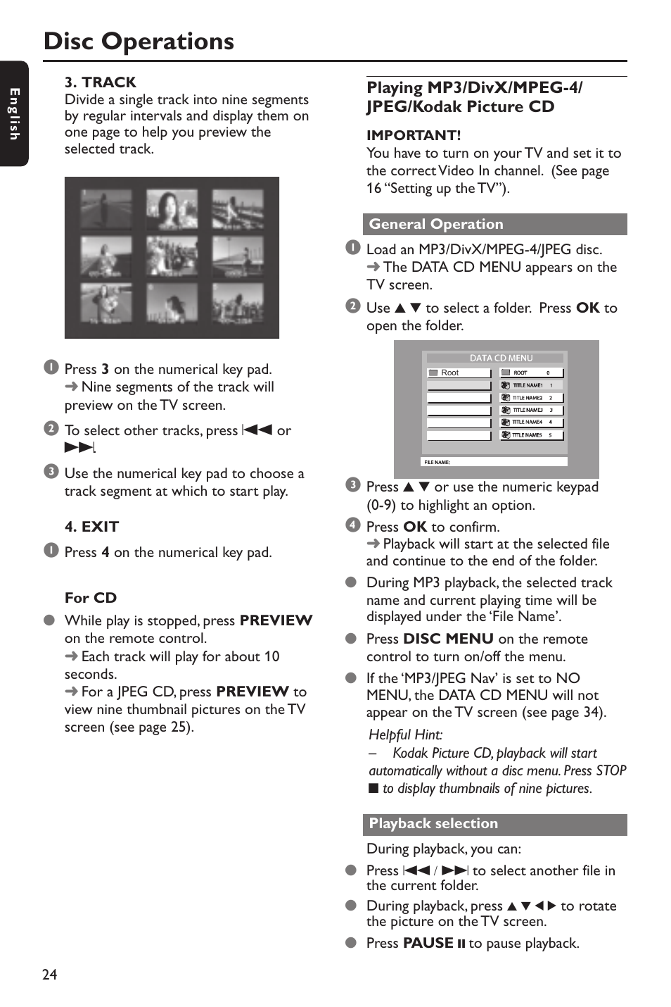 Disc operations | Philips DVP642-37B User Manual | Page 24 / 39