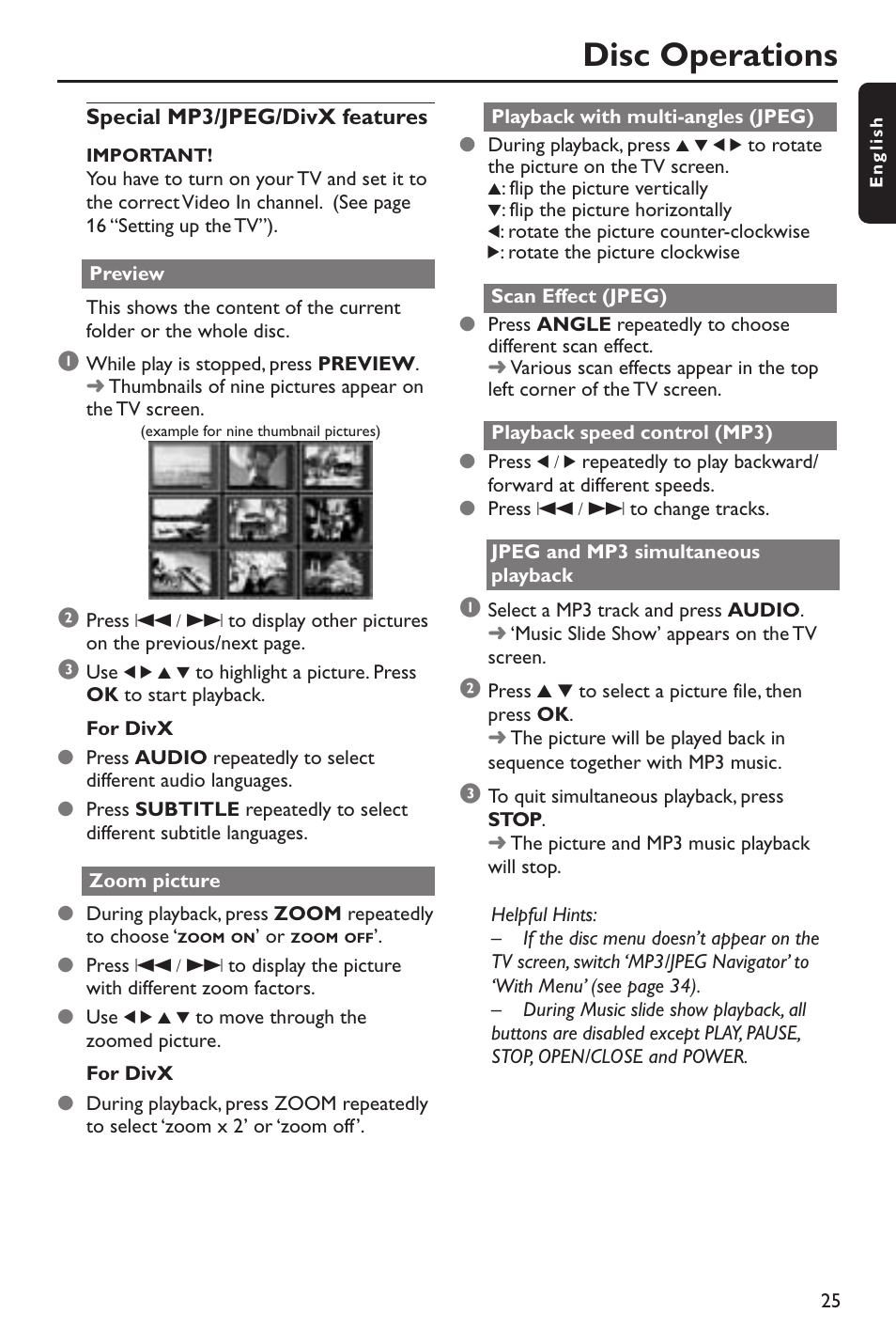 Disc operations | Philips DVP642-37B User Manual | Page 25 / 39