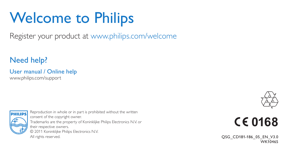 Welcome to philips, Need help | Philips CD1811R-NL User Manual | Page 12 / 12