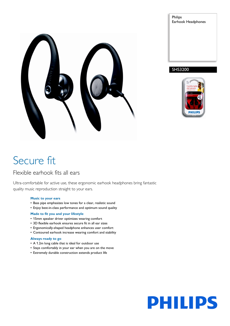 Philips SHS3200-37 User Manual | 2 pages