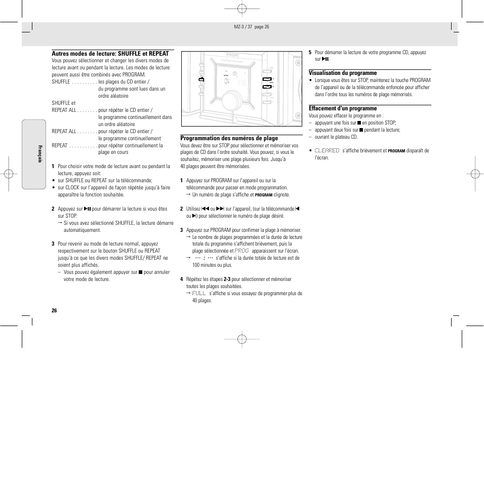 Io ii io ii io ii io ii io io i ii, Io ioii io ii io ii io ii io io i ii | Philips MZ3C-37L User Manual | Page 26 / 43