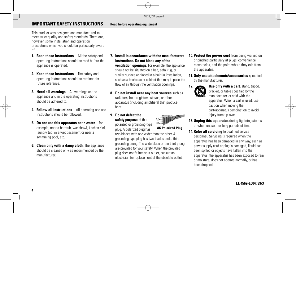 Philips MZ3C-37L User Manual | Page 4 / 43