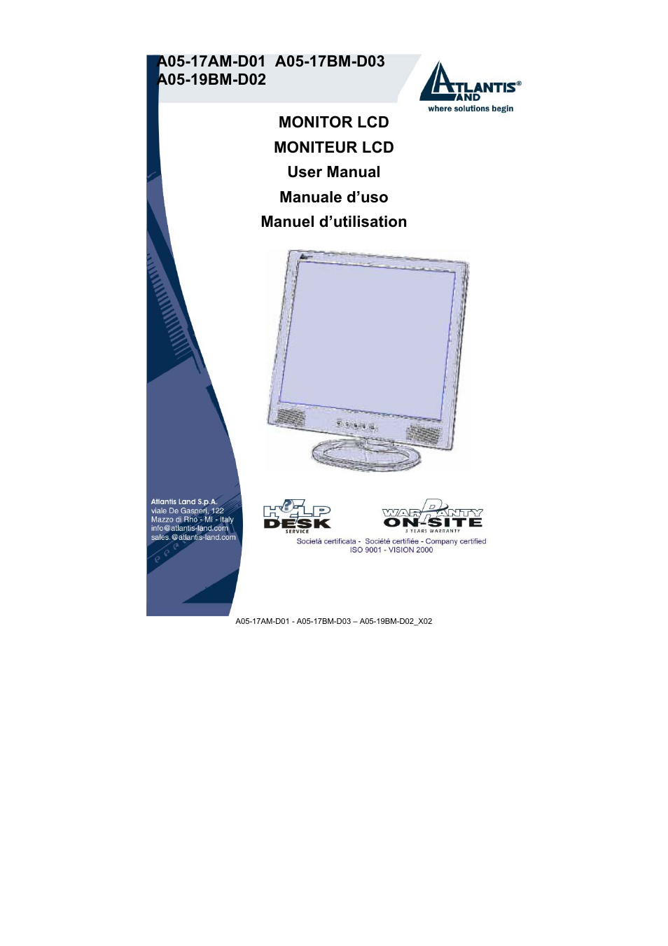 Atlantis Land A05-17BM-D03 User Manual | 40 pages