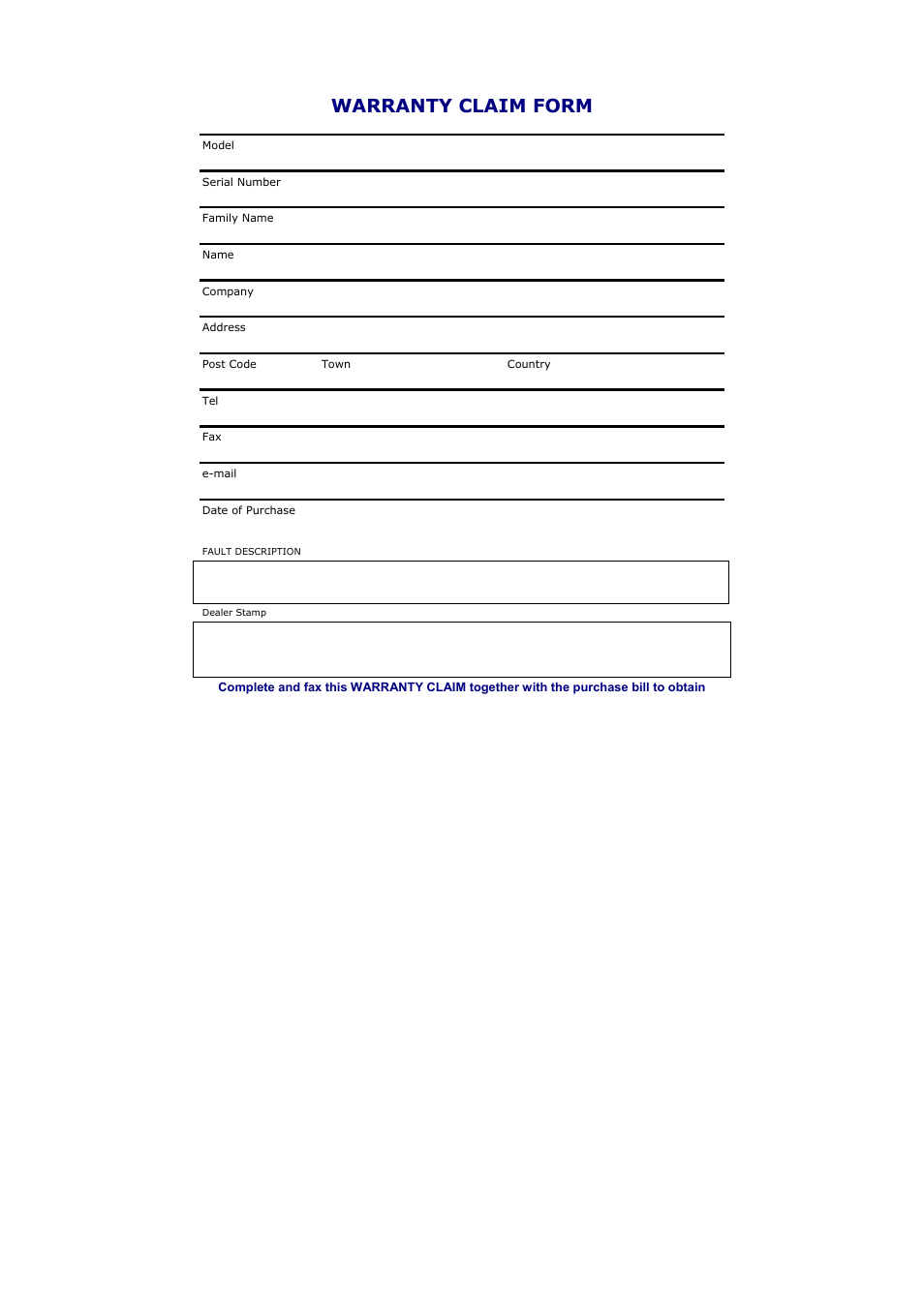 Warranty claim form | Atlantis Land A05-17BM-D03 User Manual | Page 37 / 40