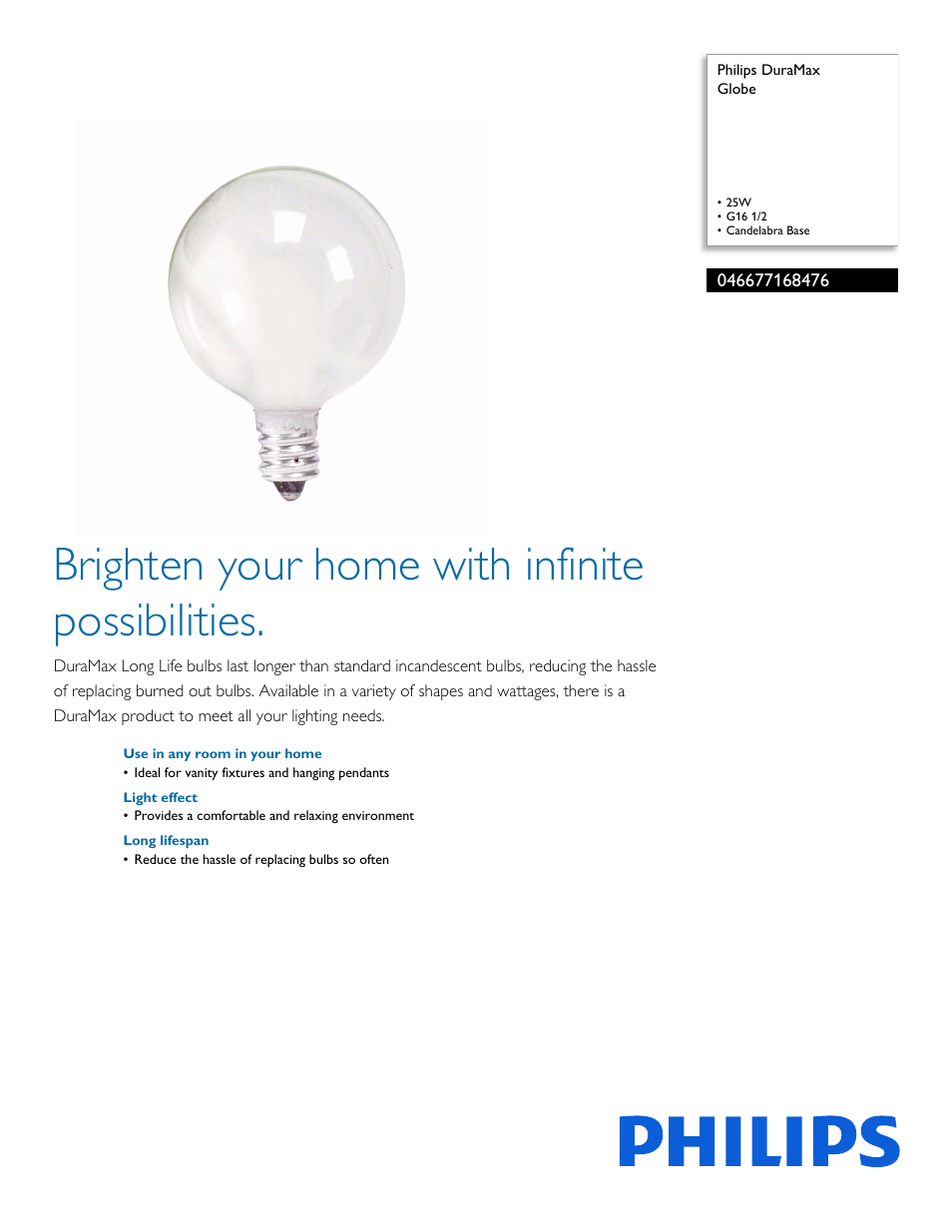 Philips 046677168476 User Manual | 2 pages
