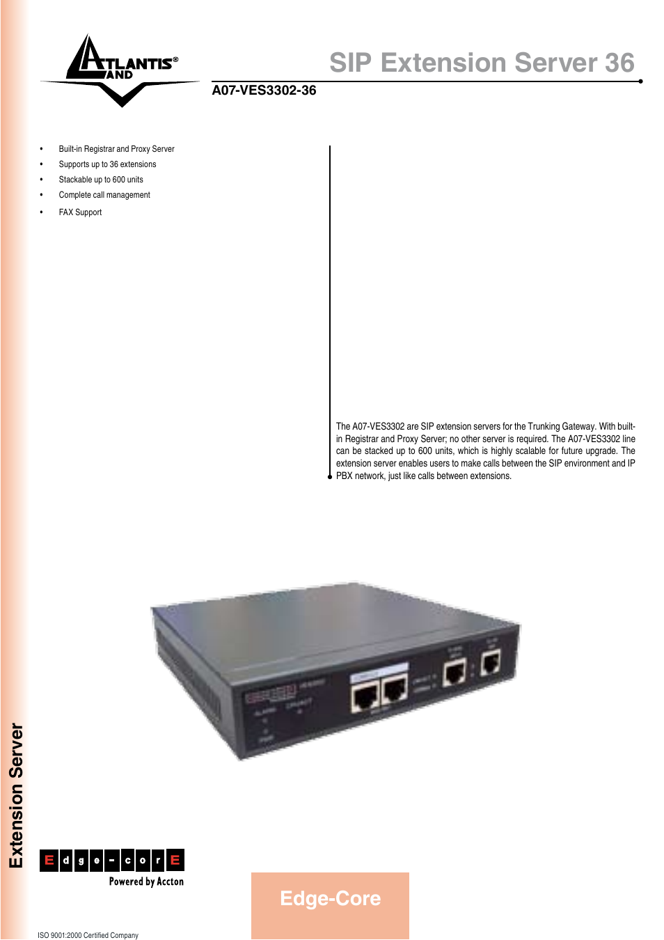 Atlantis Land A07-VES3302-36 User Manual | 2 pages