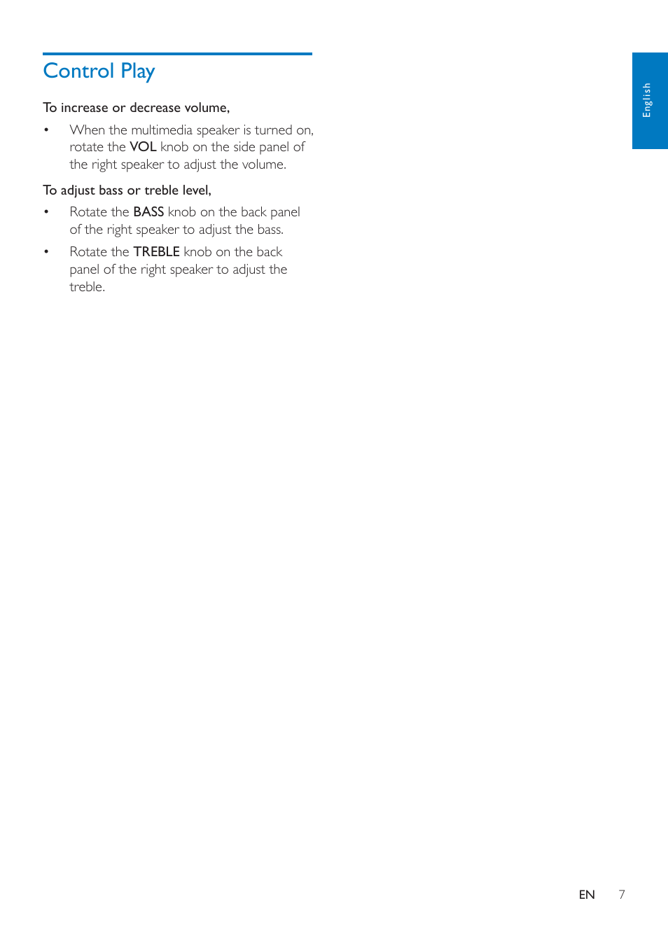 Control play | Philips SPA4270BT-37 User Manual | Page 9 / 12