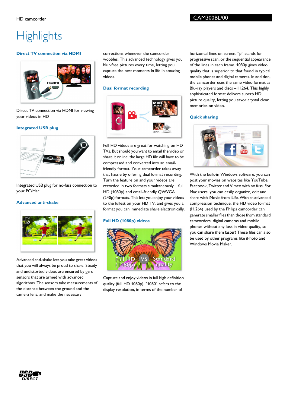 Highlights | Philips CAM300BL-00 User Manual | Page 2 / 3