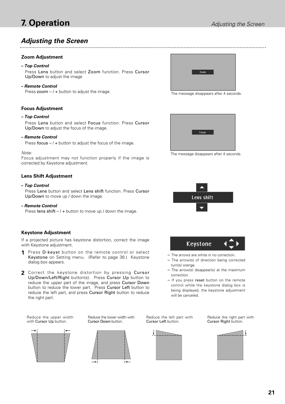 Operation, Adjusting the screen | Philips LC1345 User Manual | Page 21 / 52