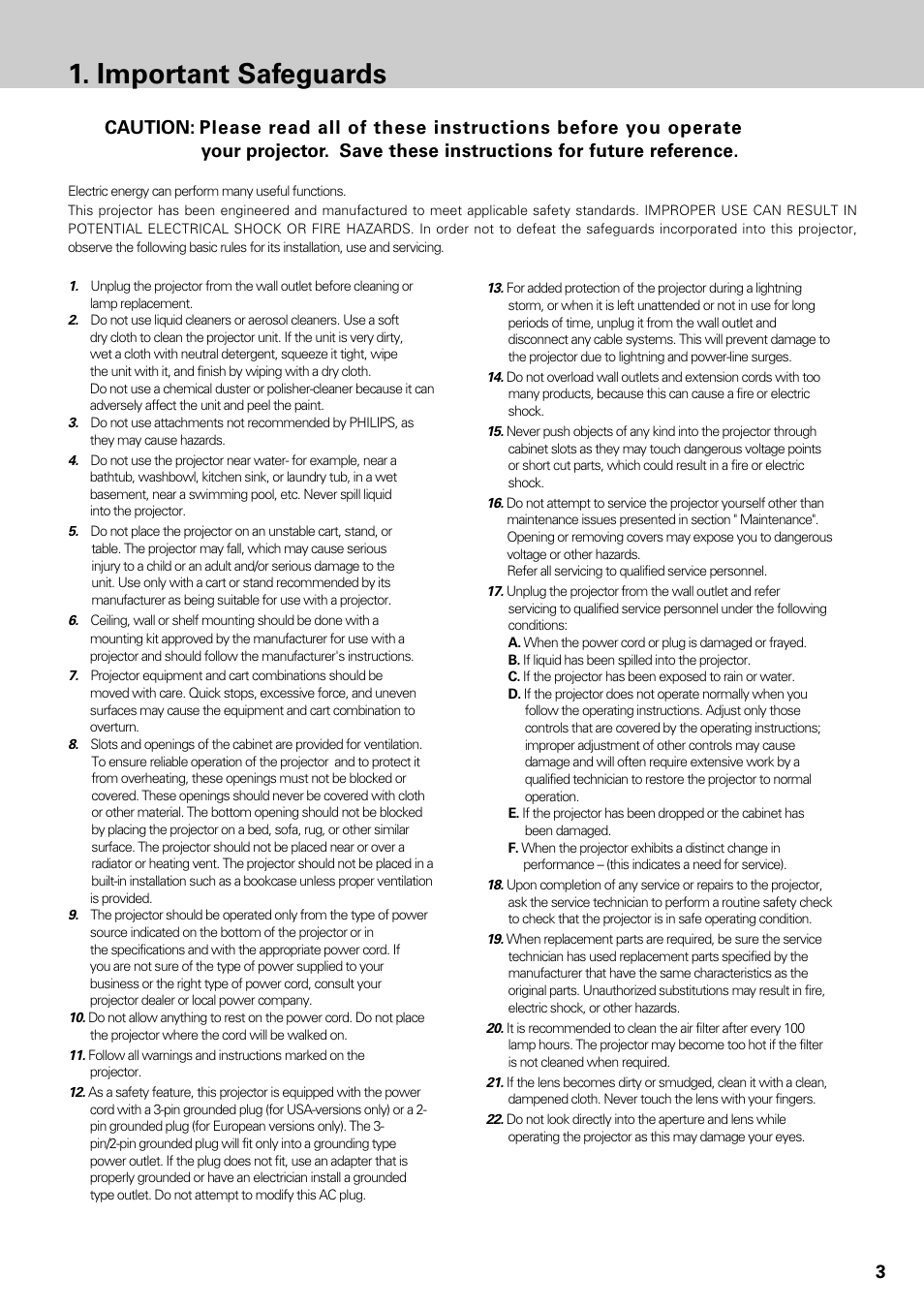 Important safeguards | Philips LC1345 User Manual | Page 3 / 52