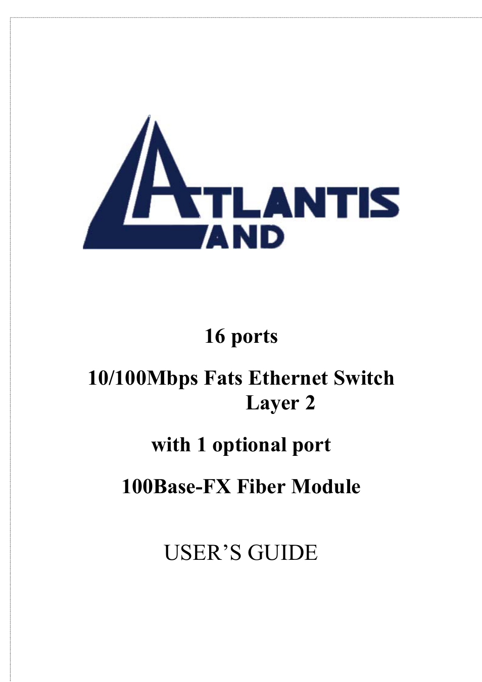 Atlantis Land 10/100Mbps User Manual | 37 pages