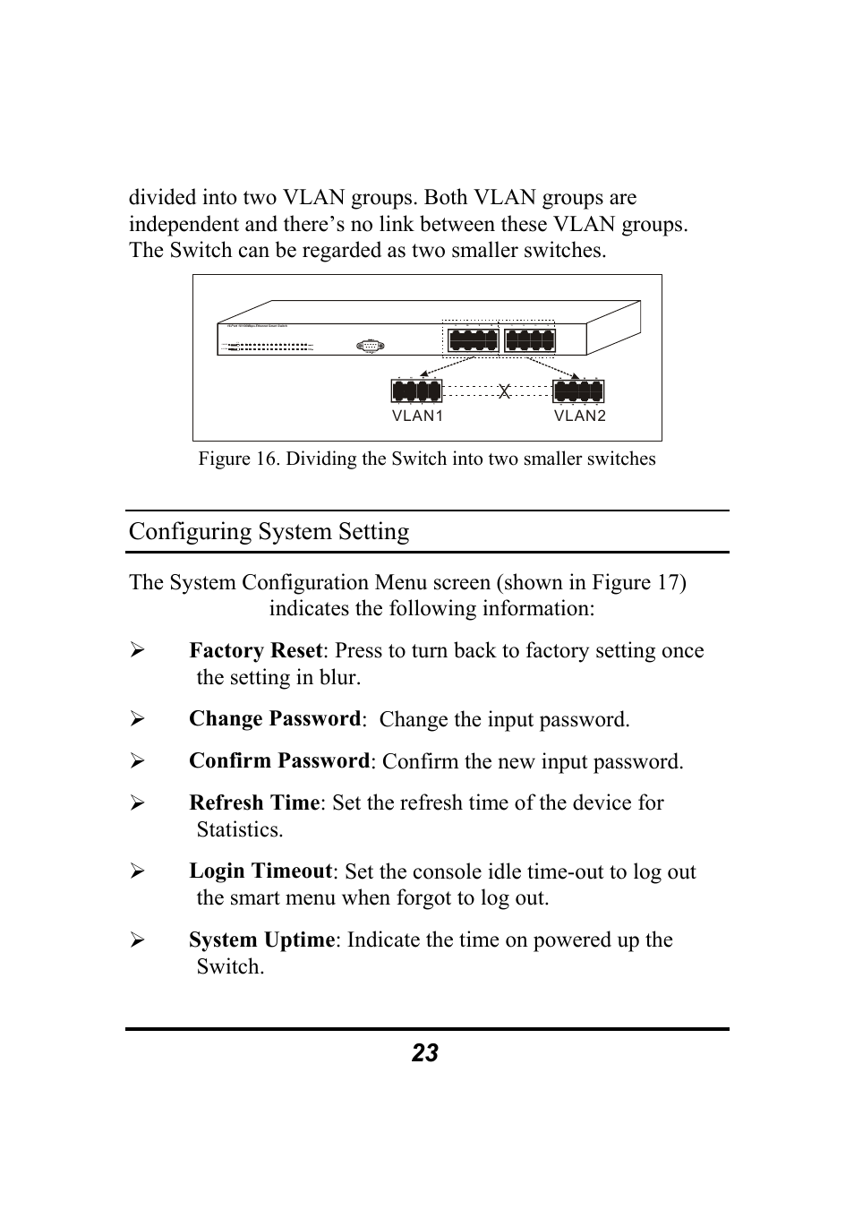 Configuring system setting | Atlantis Land 10/100Mbps User Manual | Page 29 / 37