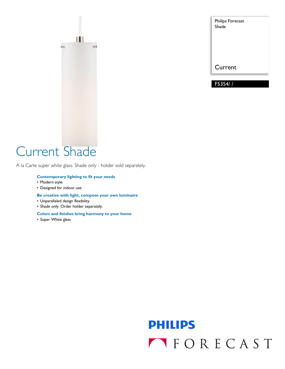 Philips F5354 User Manual | 2 pages