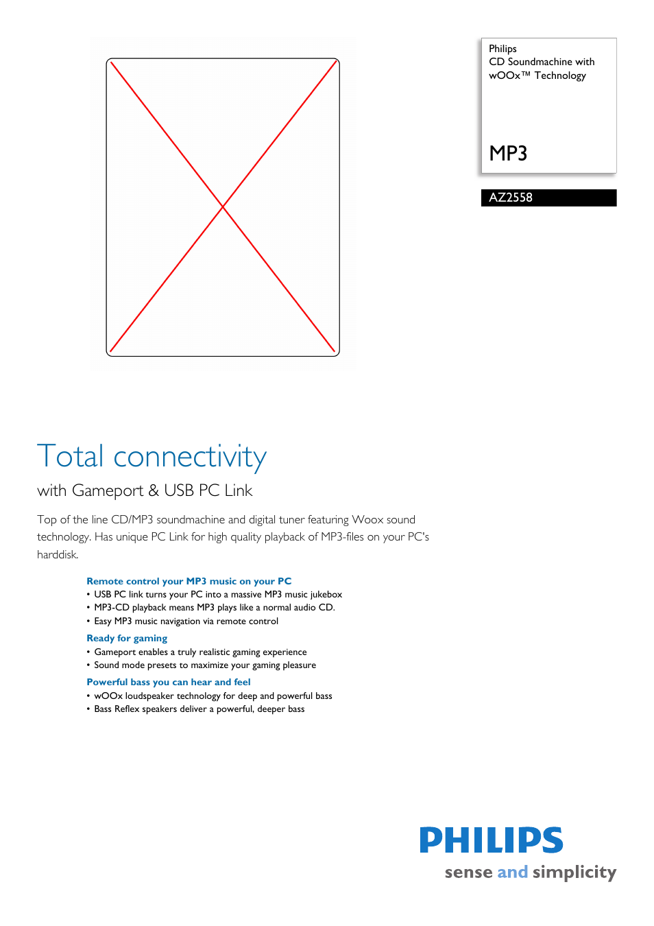 Philips AZ2558-17 User Manual | 2 pages