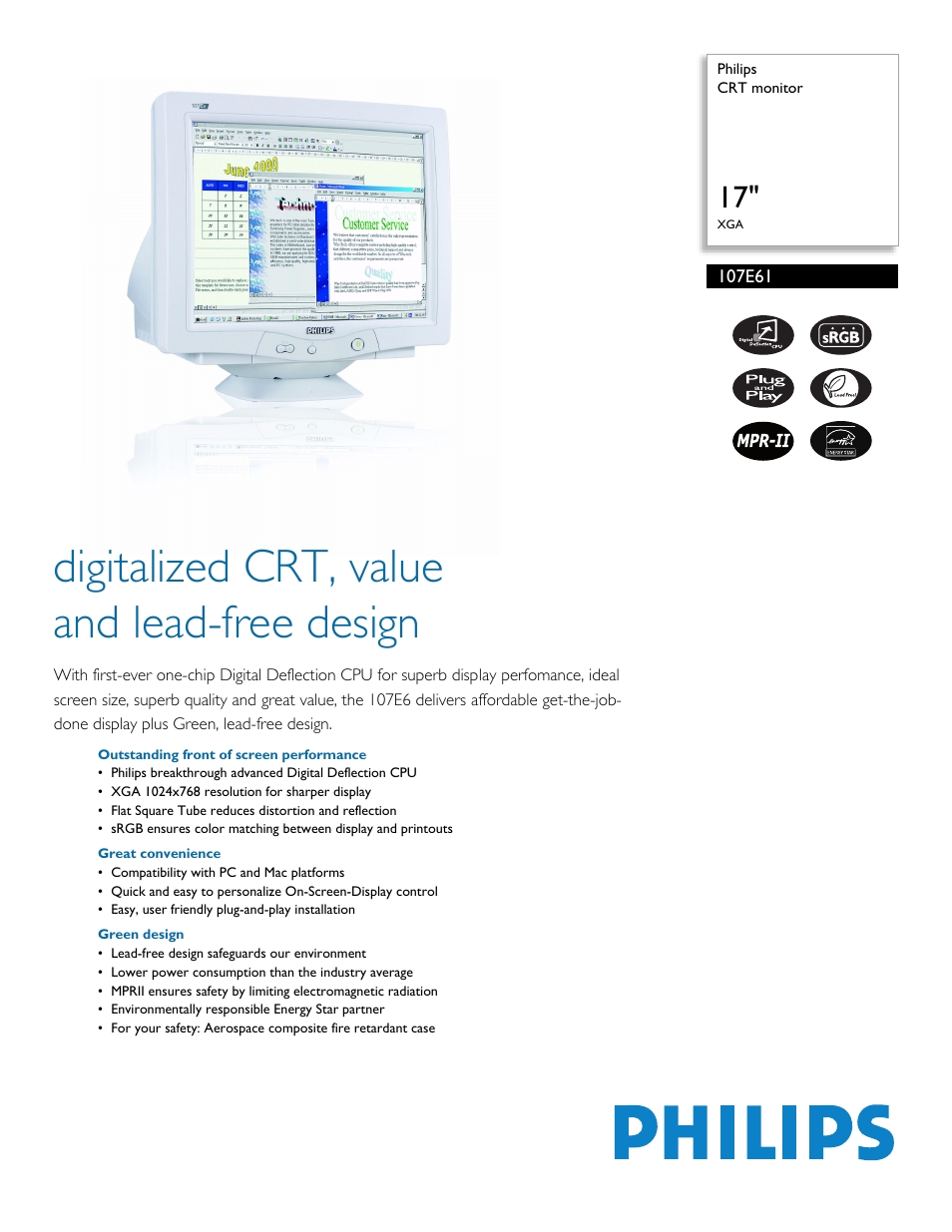 Philips 107E61-27B User Manual | 2 pages