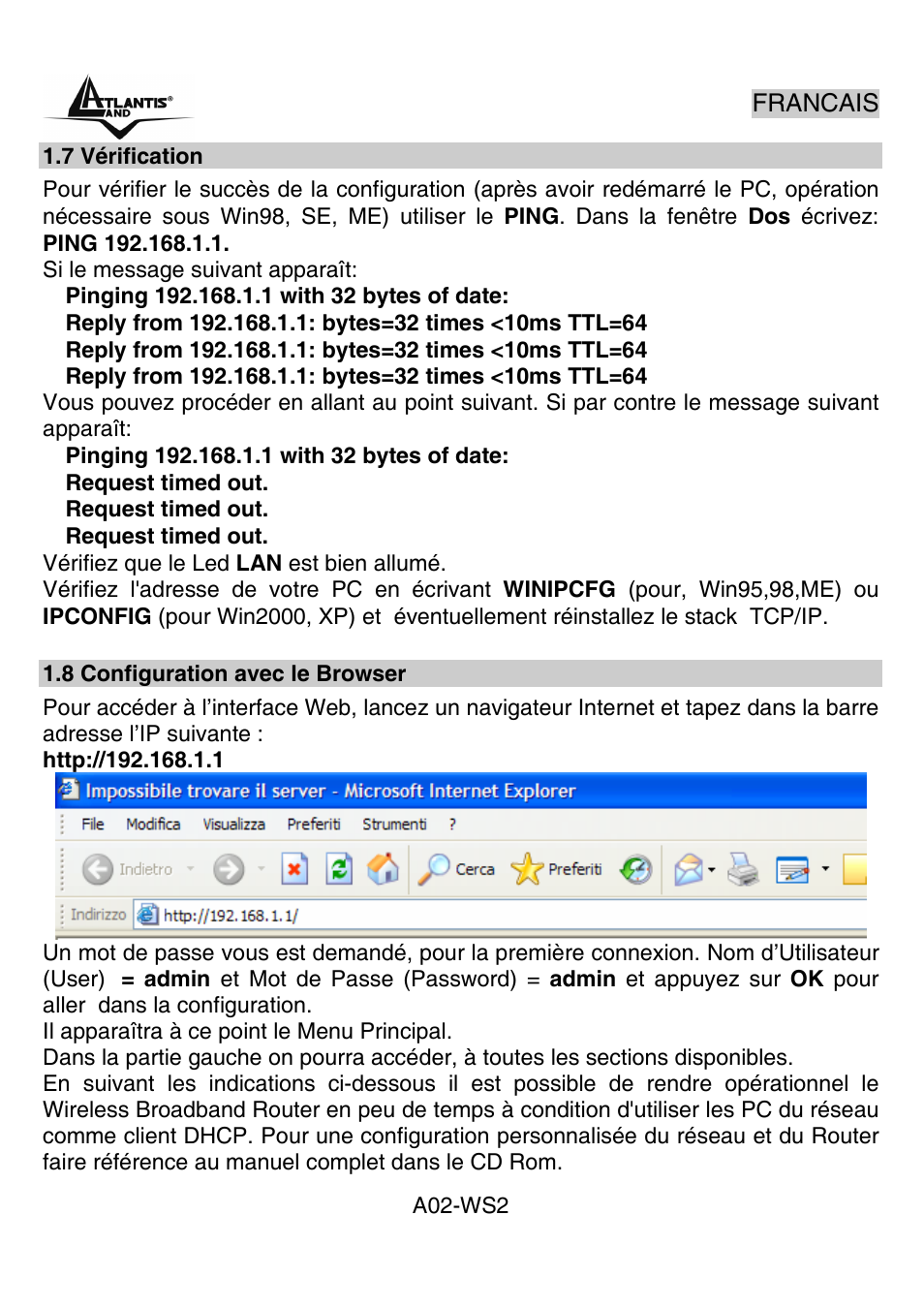 Atlantis Land A02-WS2 GX01 User Manual | Page 60 / 77