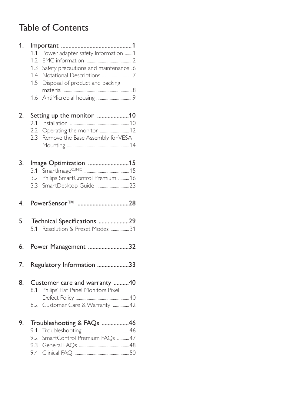 Philips C271P4QPJEW-27 User Manual | Page 2 / 53