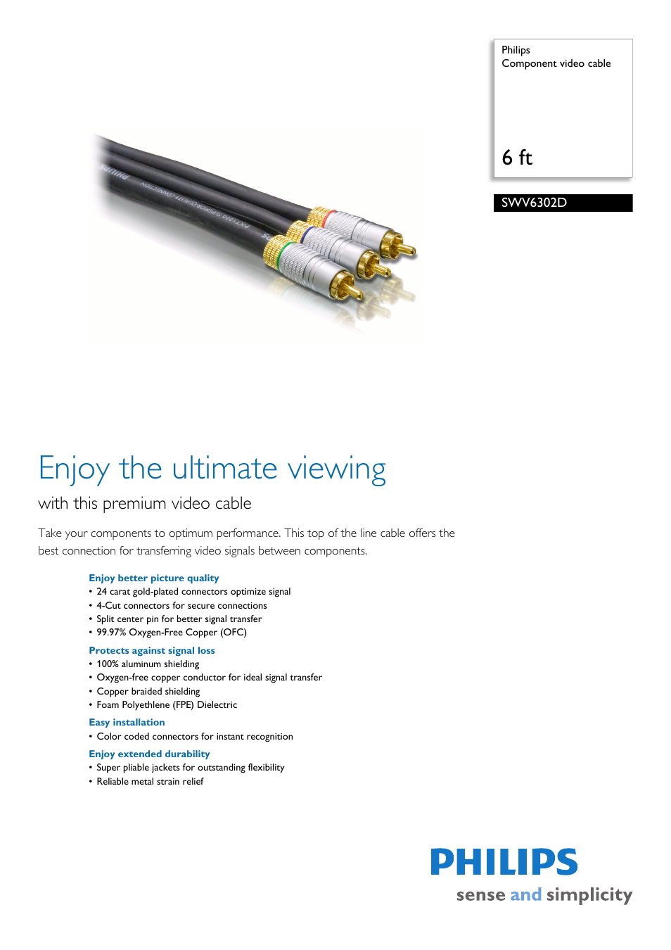 Philips SWV6302D-17 User Manual | 2 pages