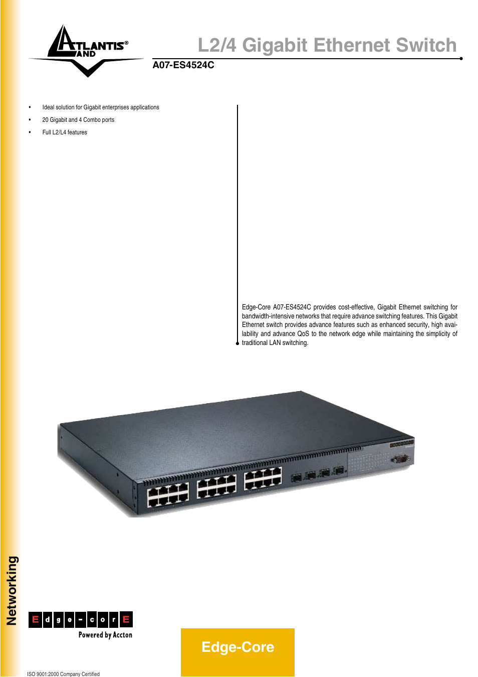 Atlantis Land A07-ES4524C User Manual | 2 pages