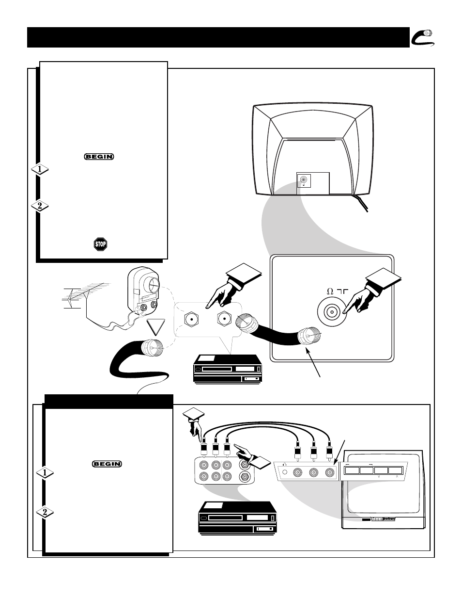 Tv (b, Vcr c, A/v i | Ooking, Asic, Onnections, Ront, Nputs | Philips 19PS40C99 User Manual | Page 7 / 37