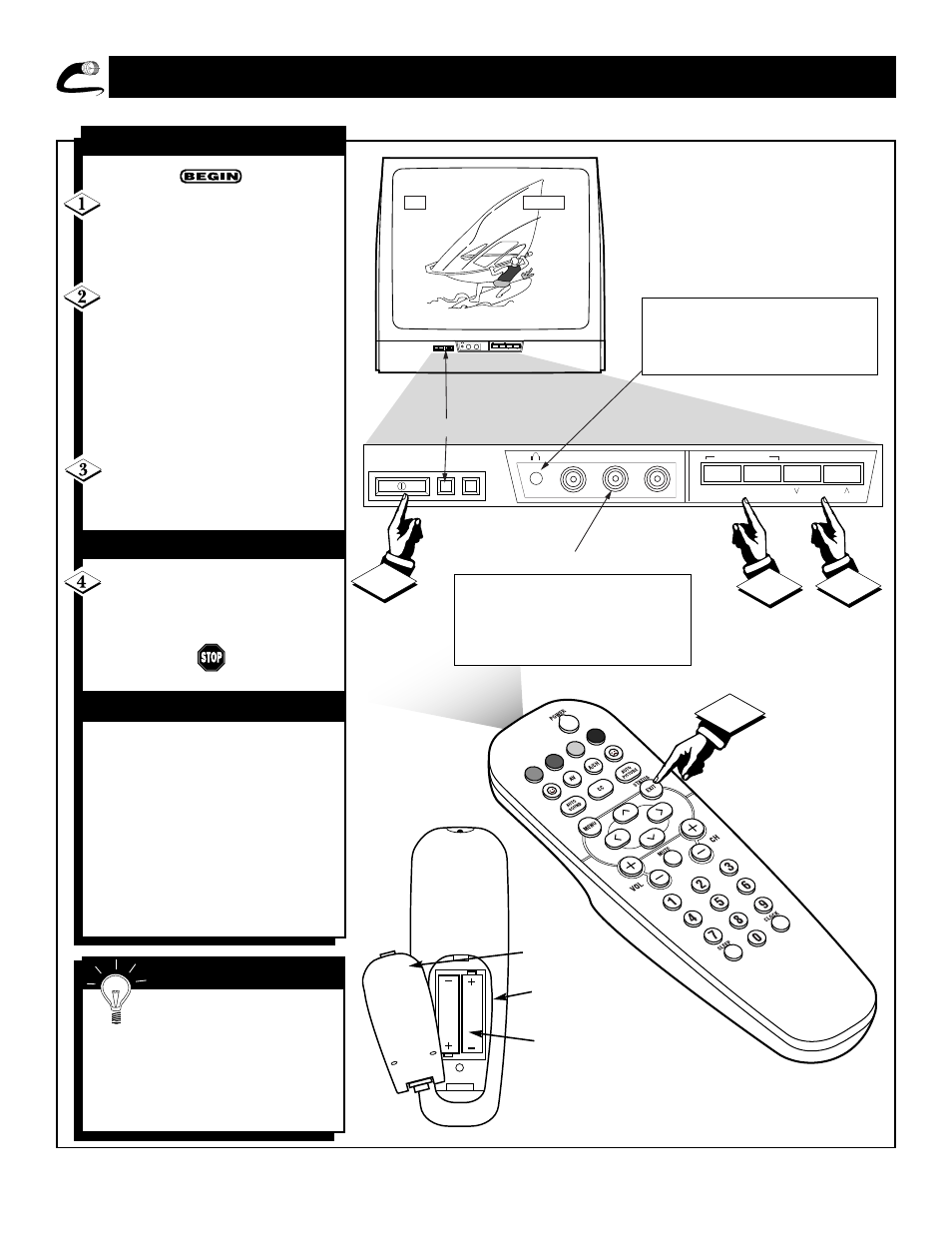 Tv/r, Asic, Emote | Perations, Elevision | Philips 19PS40C99 User Manual | Page 8 / 37