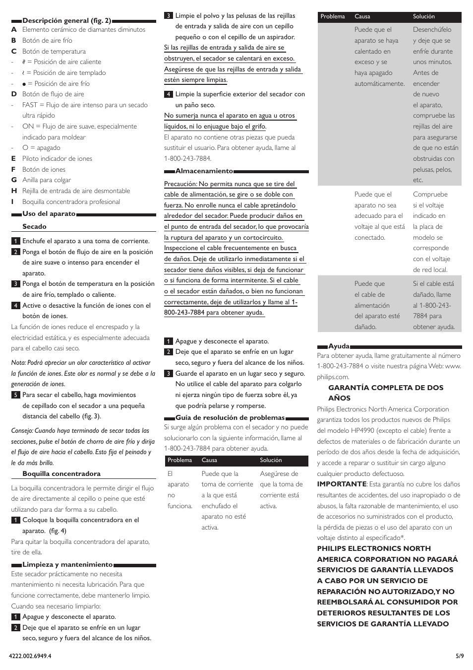 Philips HP4990-05 User Manual | Page 5 / 9