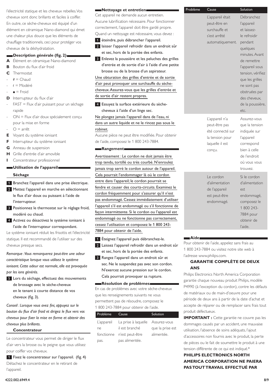 Philips HP4990-05 User Manual | Page 8 / 9