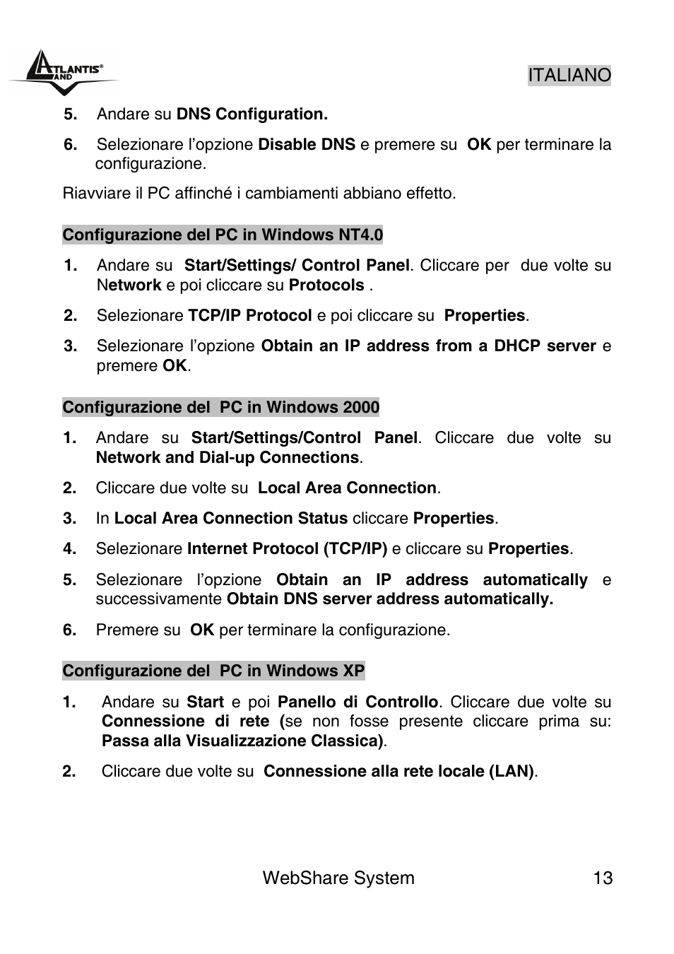 Atlantis Land A02-WS1 GX01 User Manual | Page 13 / 92