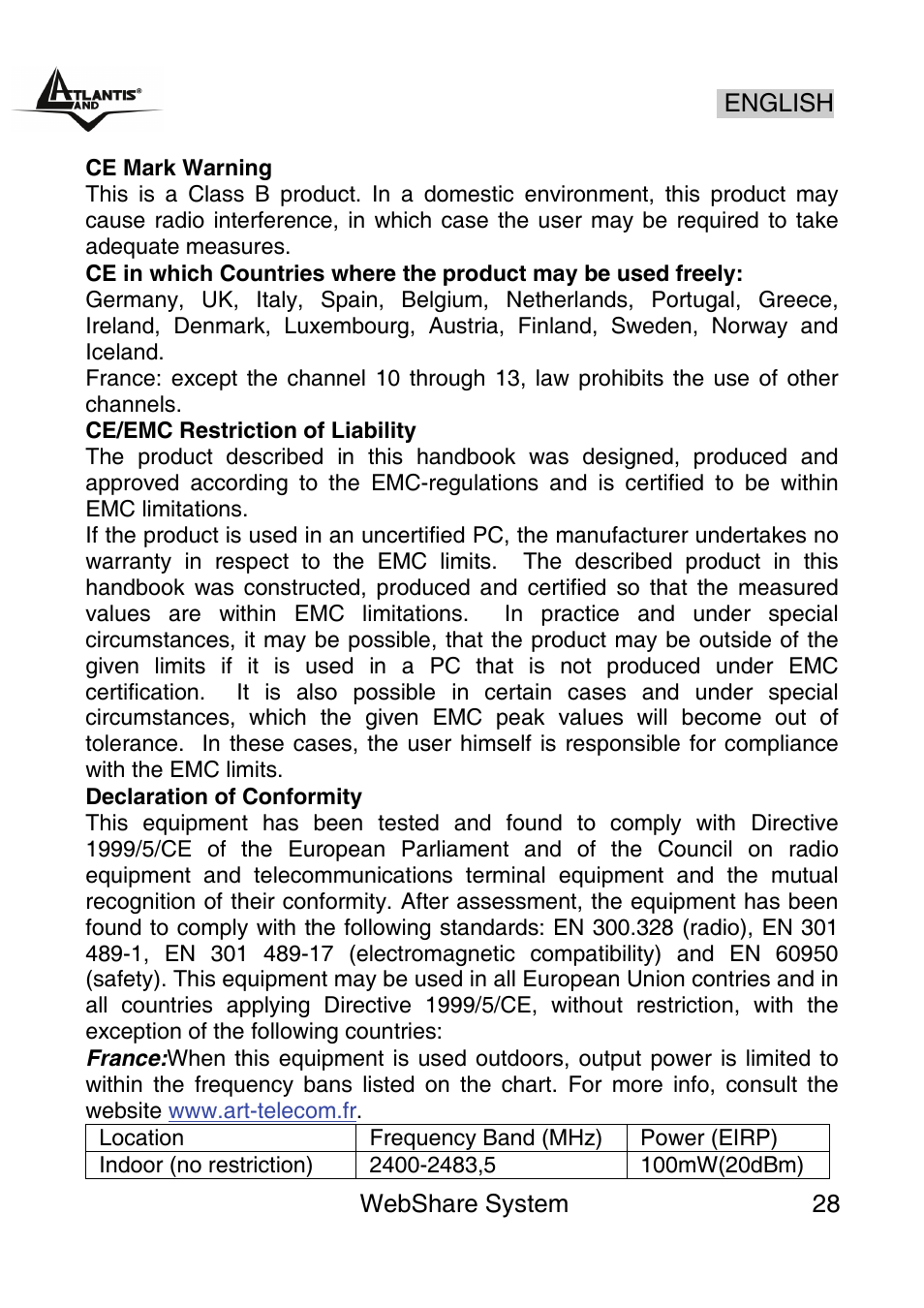 Atlantis Land A02-WS1 GX01 User Manual | Page 28 / 92