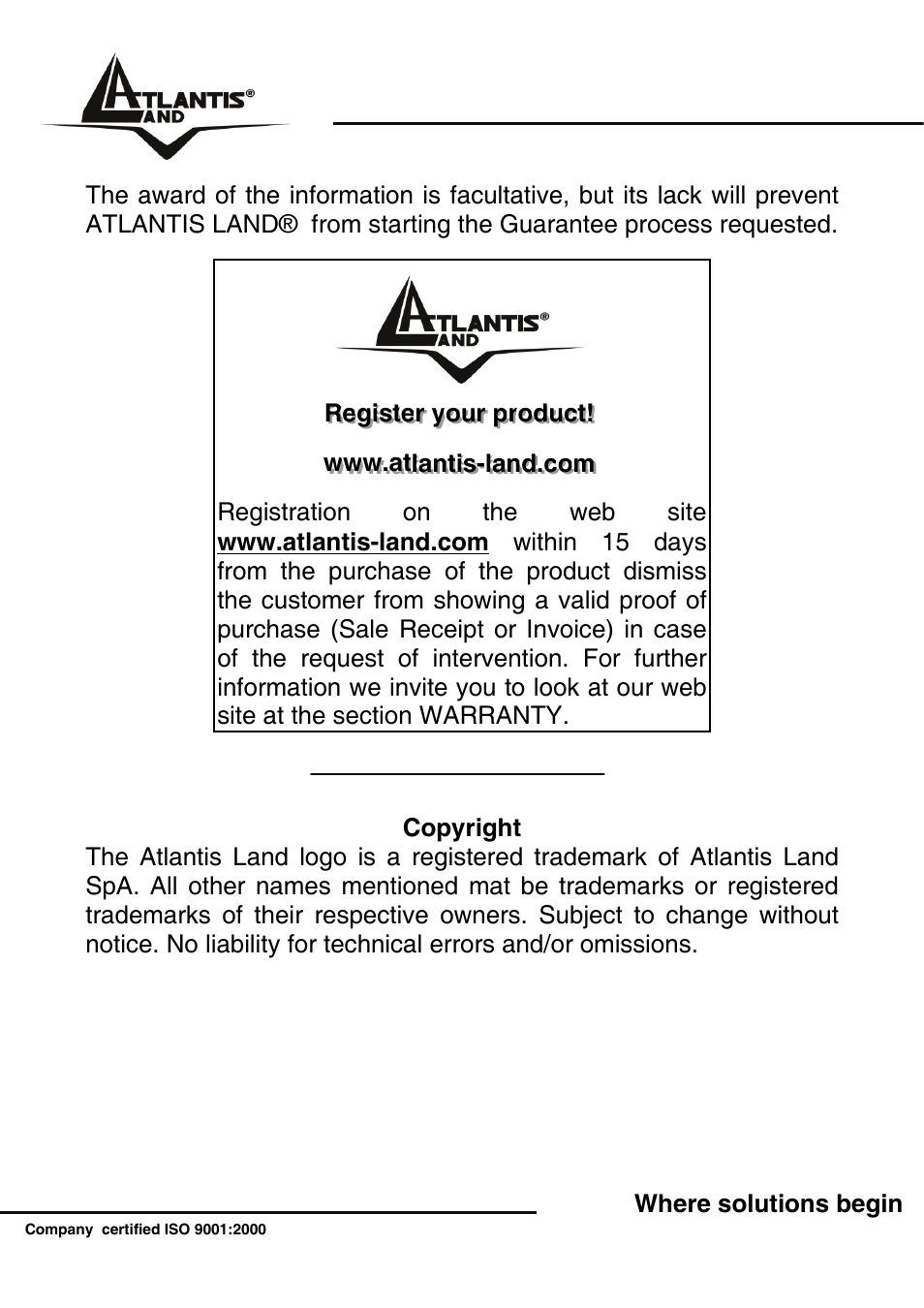 Atlantis Land A02-WS1 GX01 User Manual | Page 3 / 92