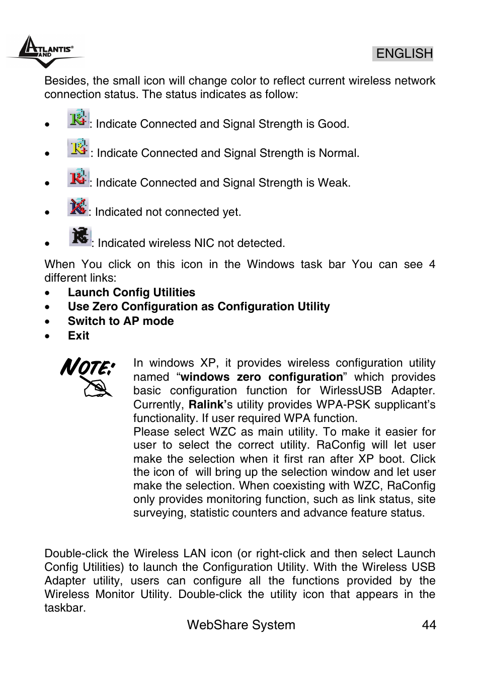 Atlantis Land A02-WS1 GX01 User Manual | Page 44 / 92