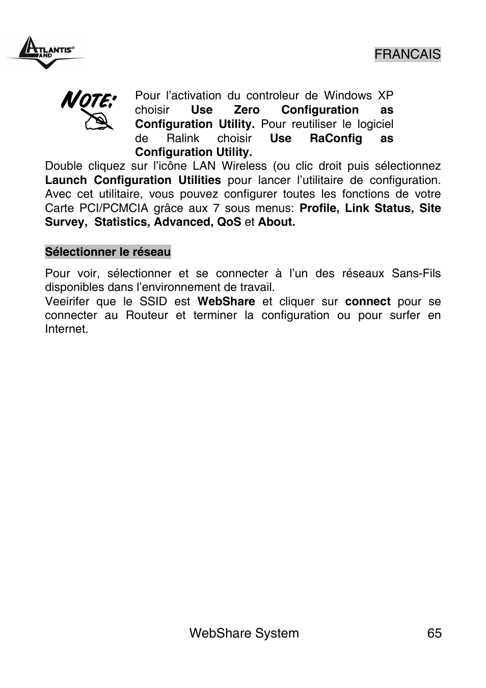 Atlantis Land A02-WS1 GX01 User Manual | Page 65 / 92