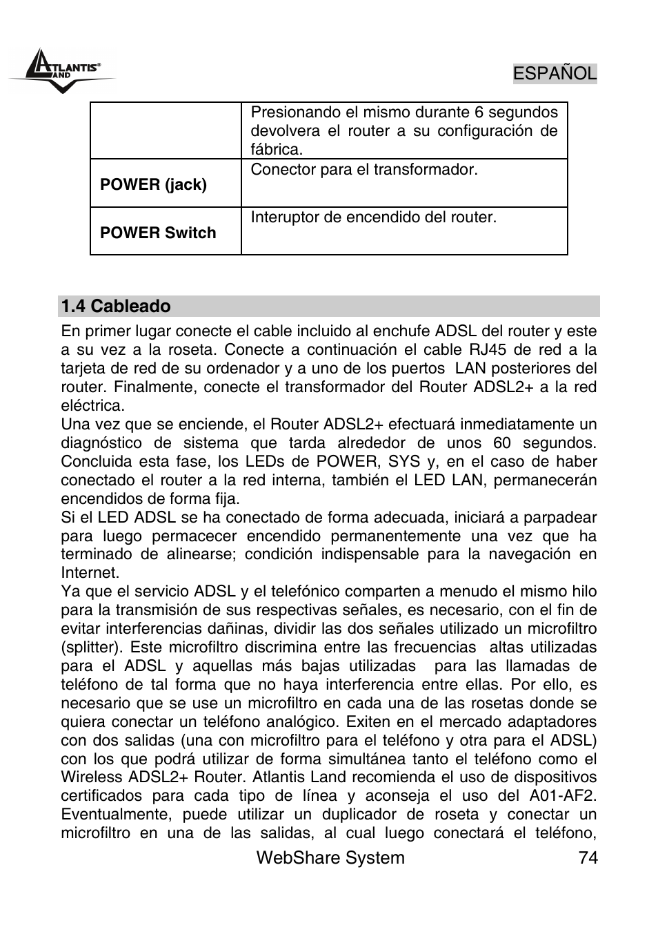 Atlantis Land A02-WS1 GX01 User Manual | Page 74 / 92