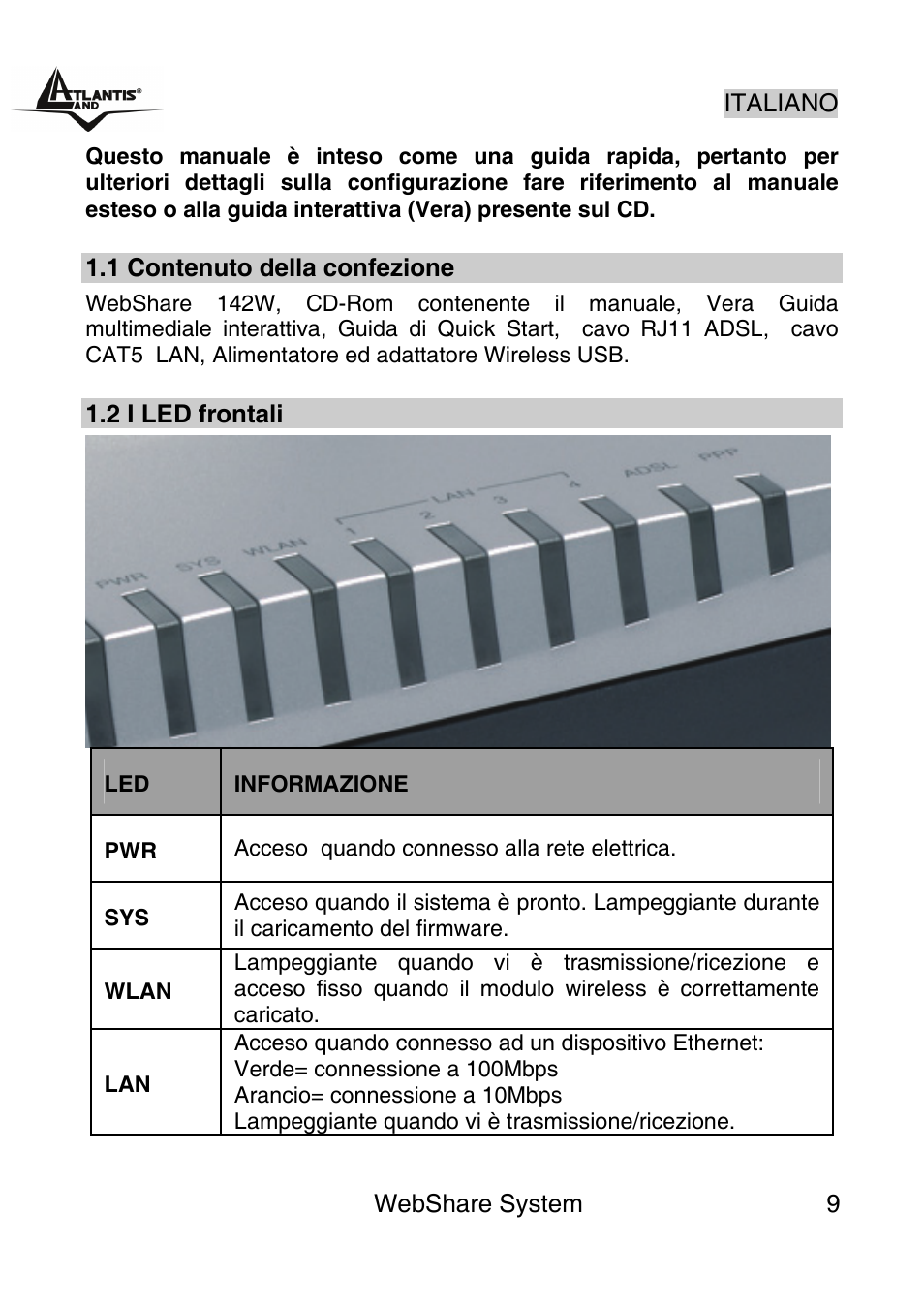 Italiano | Atlantis Land A02-WS1 GX01 User Manual | Page 9 / 92