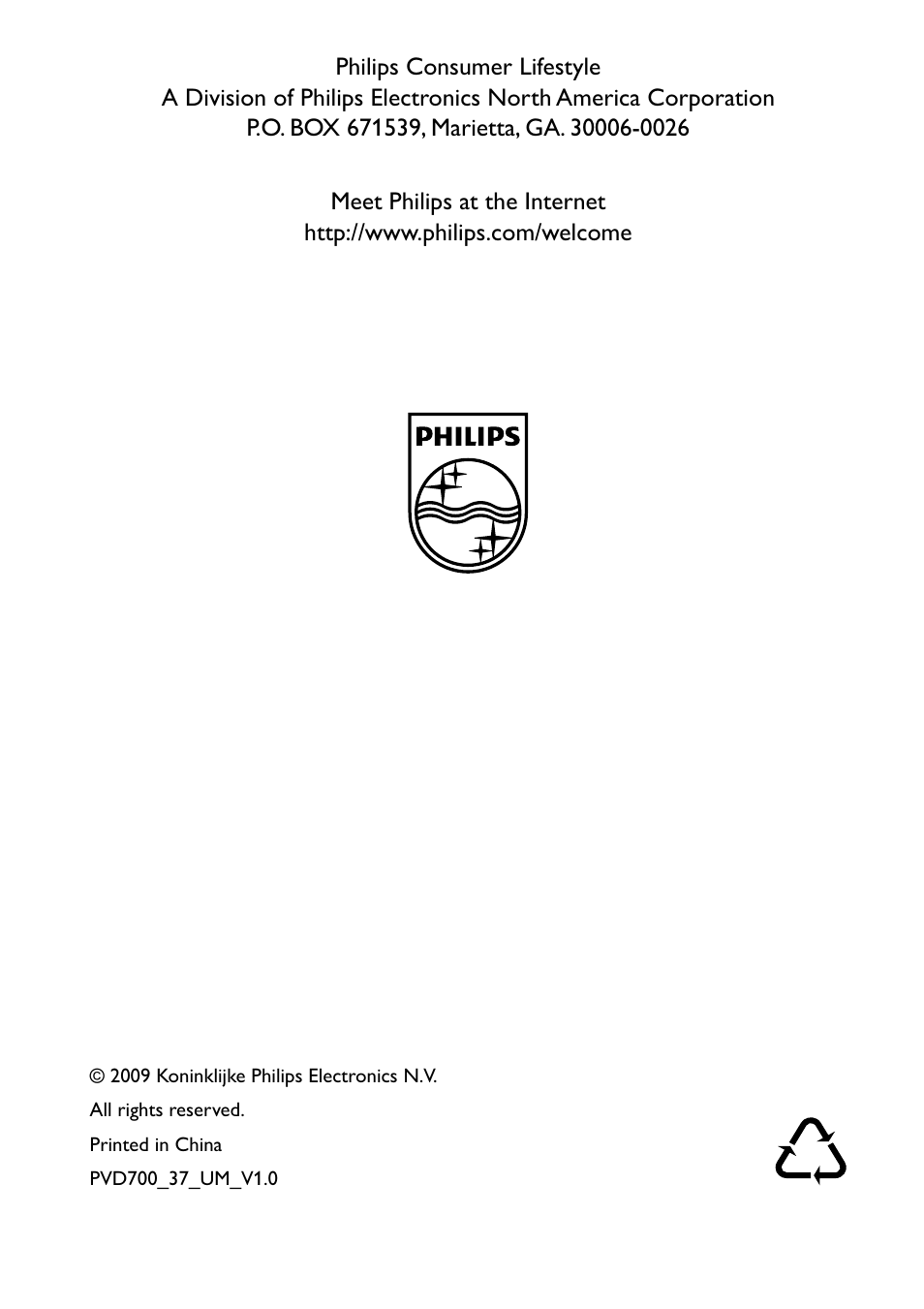 Philips PVD700-37 User Manual | Page 30 / 30