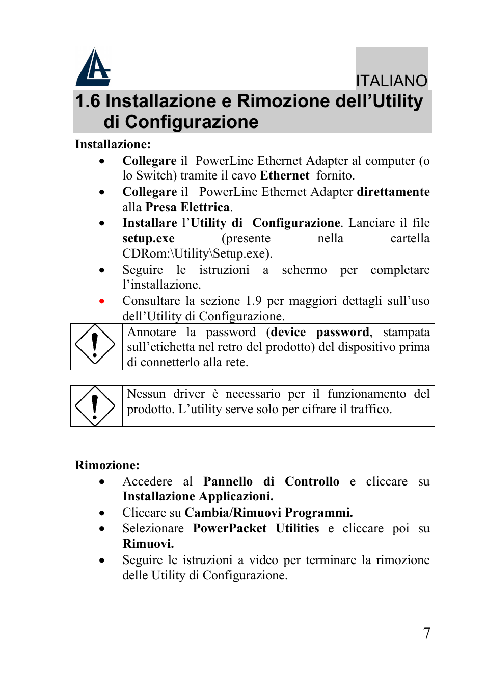 Italiano | Atlantis Land A02-PL100 User Manual | Page 10 / 58