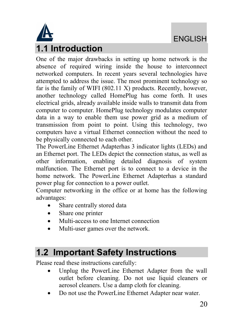 1 introduction, 2 important safety instructions, English | Atlantis Land A02-PL100 User Manual | Page 23 / 58