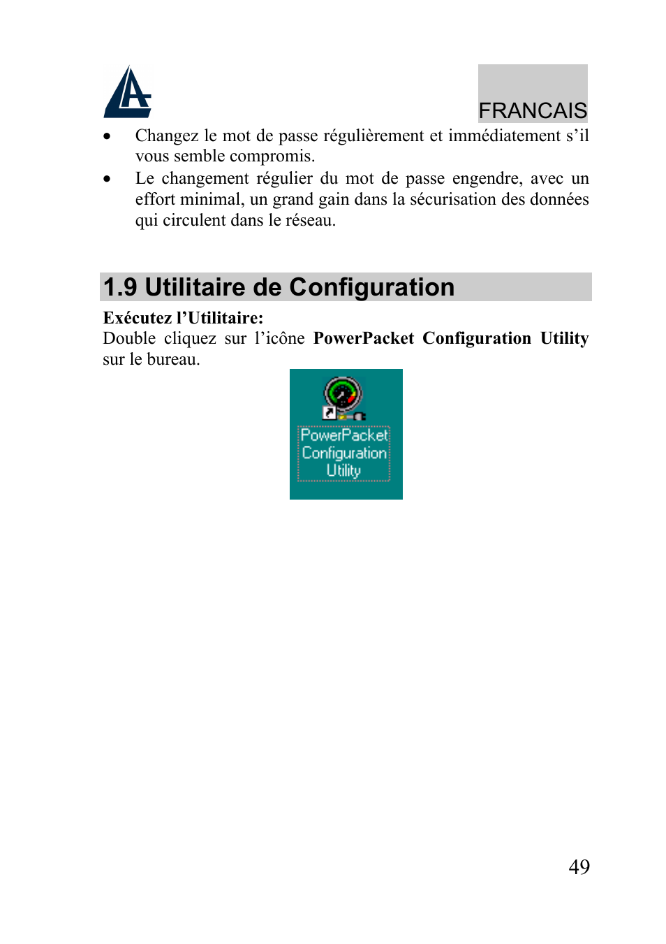 9 utilitaire de configuration, Francais | Atlantis Land A02-PL100 User Manual | Page 52 / 58