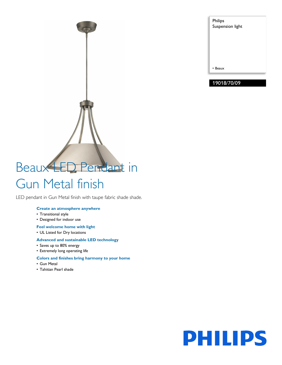 Philips 190187009 User Manual | 2 pages
