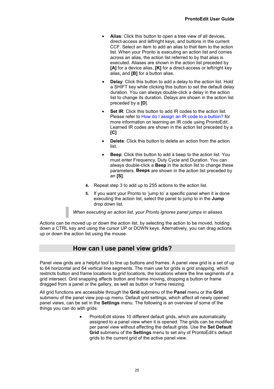 How can i use panel view grids | Philips TSU2000099 User Manual | Page 25 / 29