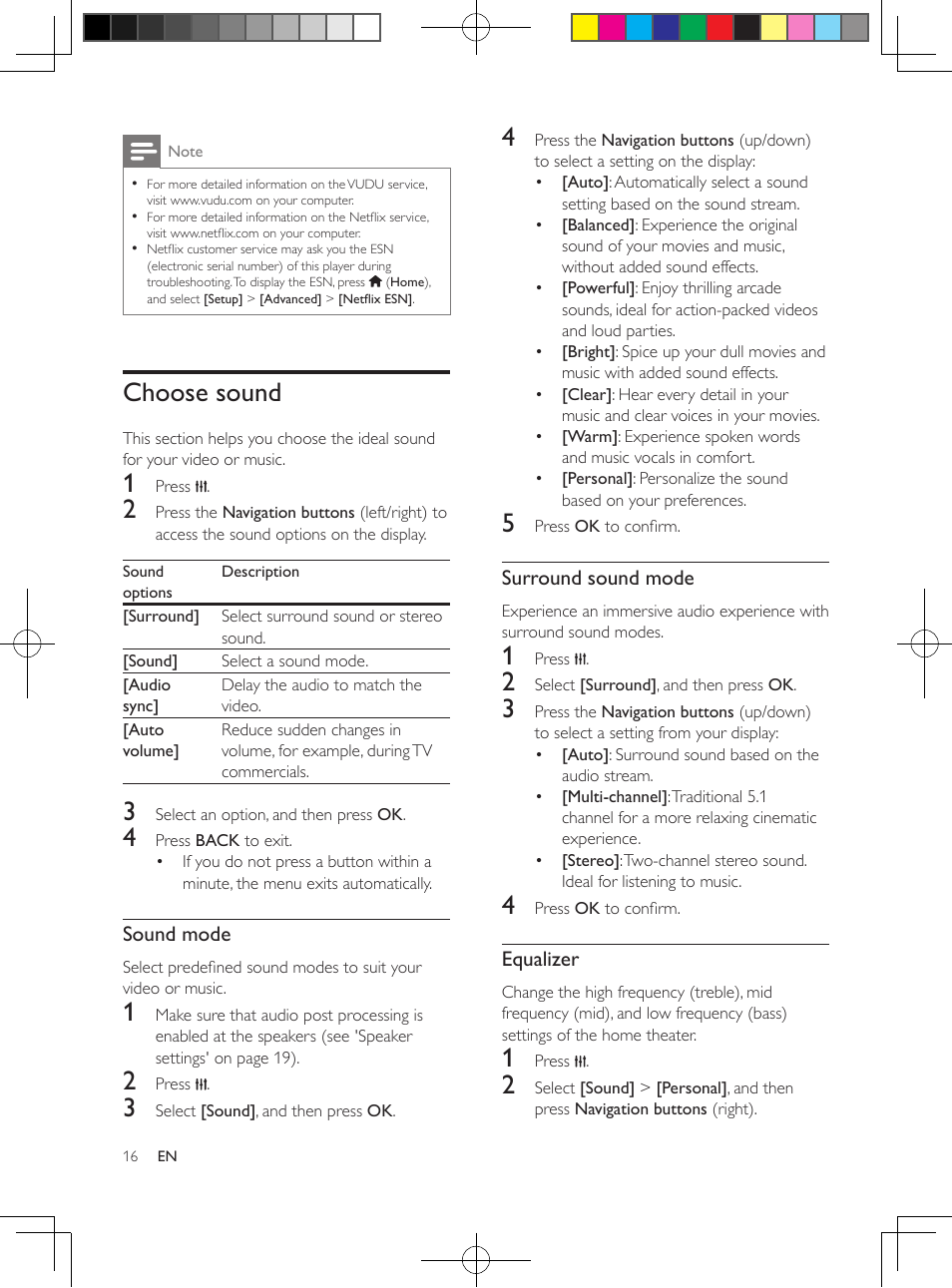 Choose sound | Philips 5.1 Home theater HTB3524 3D Blu-ray WiFi User Manual | Page 36 / 124