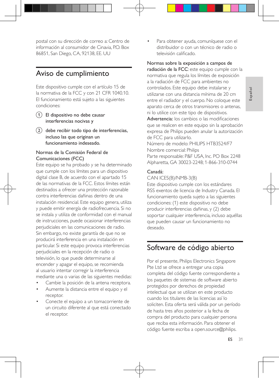 Aviso de cumplimiento, Software de código abierto | Philips 5.1 Home theater HTB3524 3D Blu-ray WiFi User Manual | Page 81 / 124