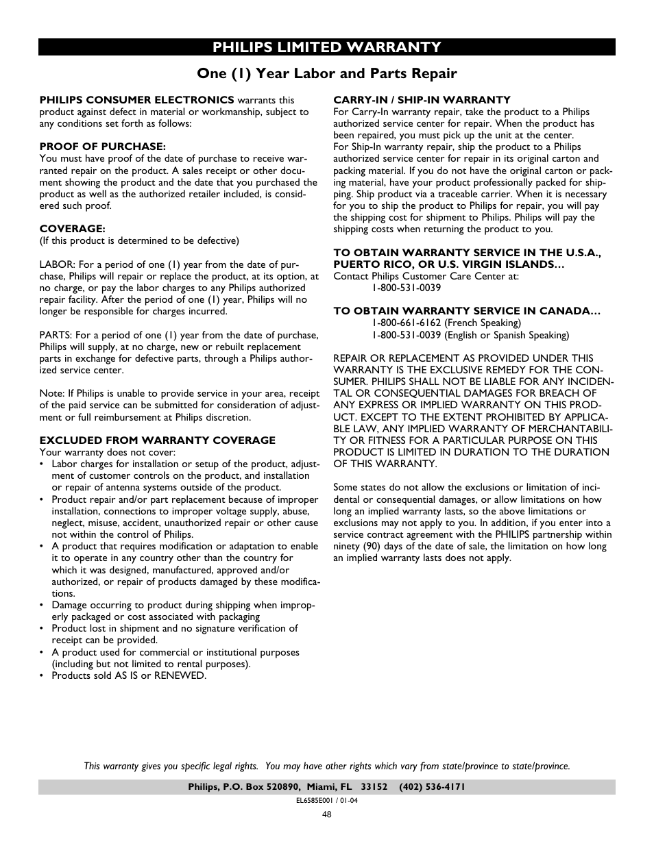 Philips 17PF9946-37 User Manual | Page 48 / 48