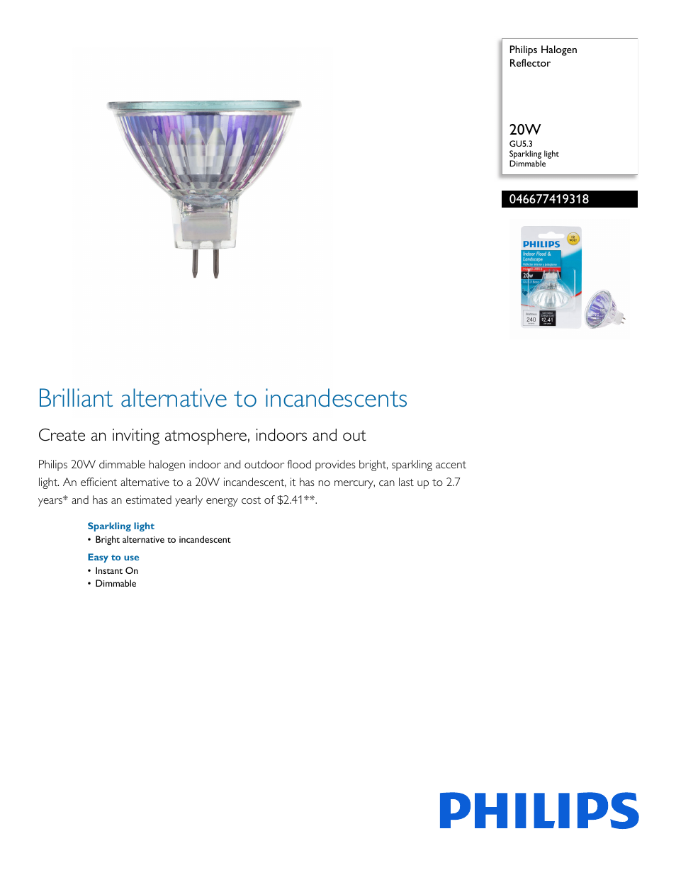 Philips 046677419318 User Manual | 2 pages