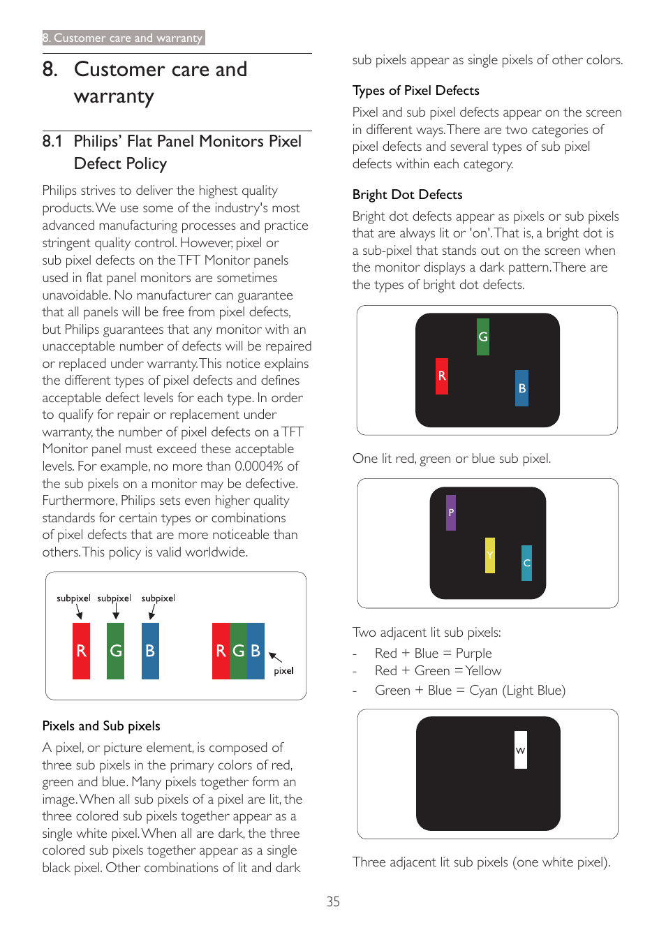 Customer care and warranty | Philips 273P3LPHEB-27 User Manual | Page 37 / 47